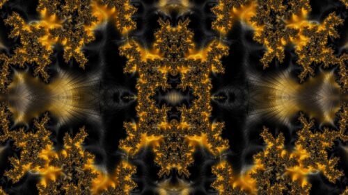 Stunning Gold and Black Fractal Abstract Pattern 4K Desktop Wallpaper