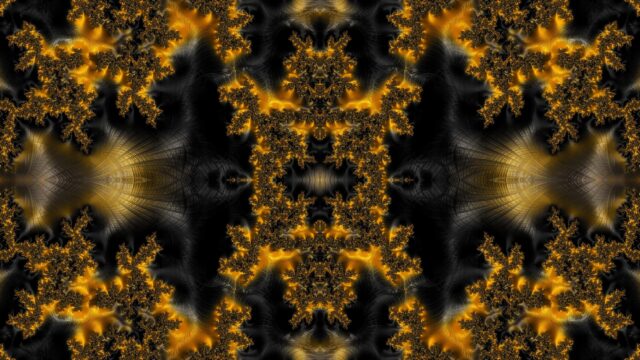 Stunning Gold and Black Fractal Abstract Pattern 4K Desktop Wallpaper