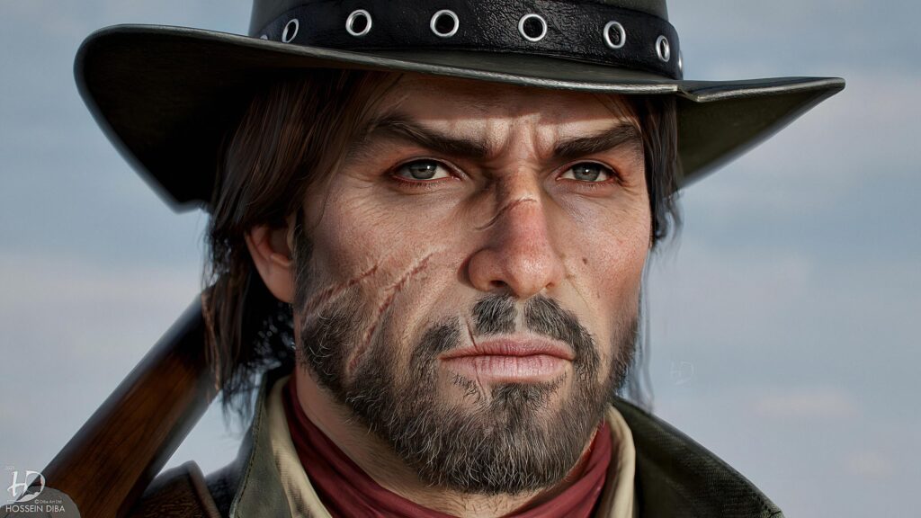 Hyper Realistic John Marston Red Dead Redemption 2 Portrait 4K Wallpaper