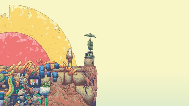 Surreal Sci-Fi Explorer Standing on Alien Cliffside PC Wallpaper