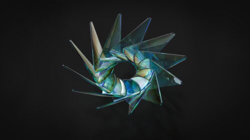 Iridescent Glass Geometric Abstract Ring 4K PC Wallpaper