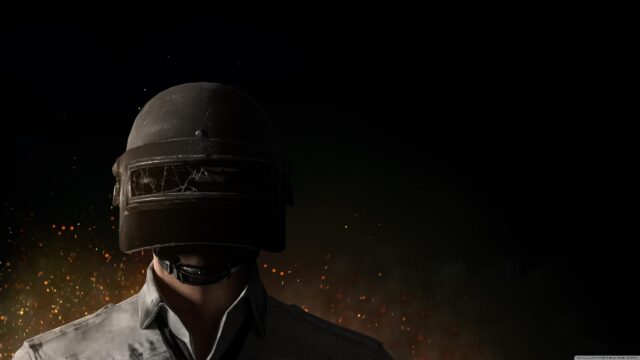 PUBG Player with Level 3 Helmet and Fiery Particles 4K PC Wallpaper