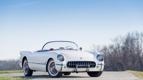 Stunning Vintage White Chevrolet Corvette C1 Classic Car Desktop Wallpaper