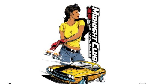 Midnight Club Los Angeles Game Art Featuring Girl and Muscle Car 4K Wallpaper