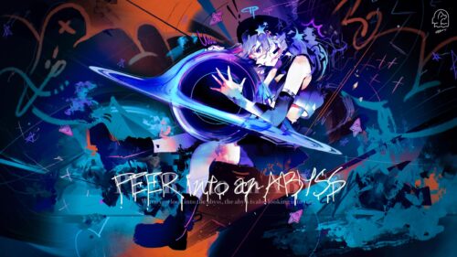 Anime Girl Holding a Black Hole Abstract Art 4K Desktop Wallpaper