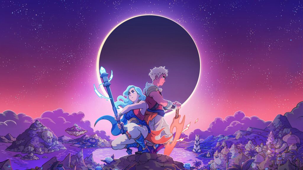 Sea of Stars Valere and Zale Solar Eclipse Fantasy Adventure 4K Wallpaper