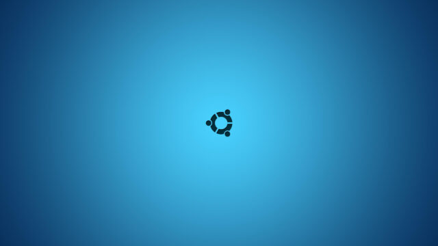Minimalist Ubuntu Linux Logo on Gradient Blue Background PC Wallpaper