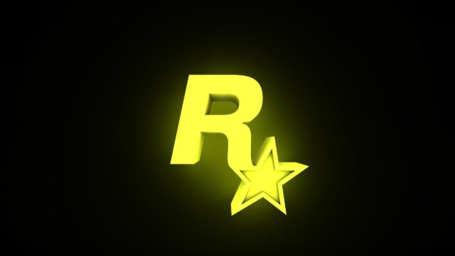 Minimalist Rockstar Games Yellow Logo 4K Desktop Wallpaper