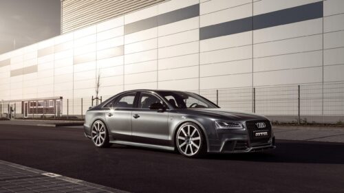 Stunning MTM Tuned Audi S8 Gray Sports Sedan Luxury Desktop Wallpaper