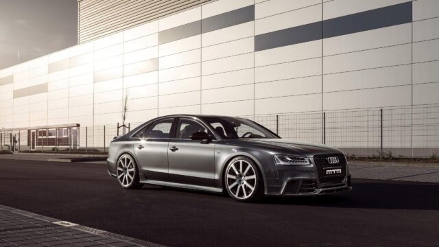 Stunning MTM Tuned Audi S8 Gray Sports Sedan Luxury Desktop Wallpaper