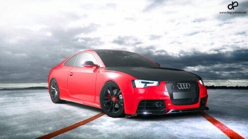 Stunning Red and Black Audi Sport Coupe High Performance Car 4K Wallpaper