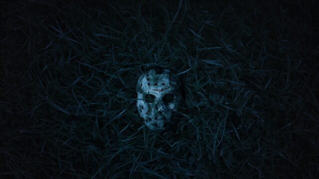 Jason Voorhees Hockey Mask in Dark Grass Horror PC Wallpaper