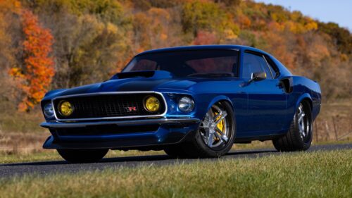 Custom Deep Blue Ford Mustang Boss 429 Muscle Car PC Wallpaper