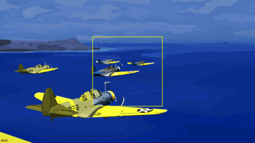Vintage SBD Dauntless Squadron Over Pacific Ocean PC Wallpaper
