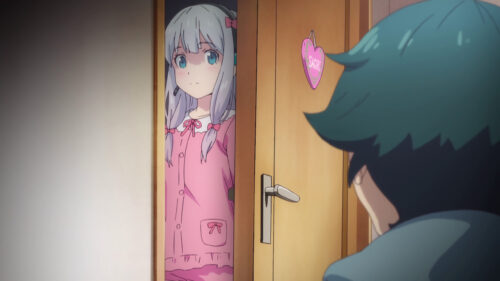 Sagiri Izumi Peeking From Behind the Door Anime PC Wallpaper