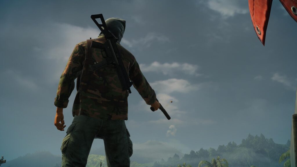 Tactical Soldier in Camouflage Gear Shooting PC Wallpaper