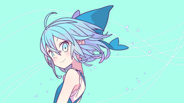 Cute Anime Girl Cirno Touhou Project Mint Aesthetic 4K Wallpaper