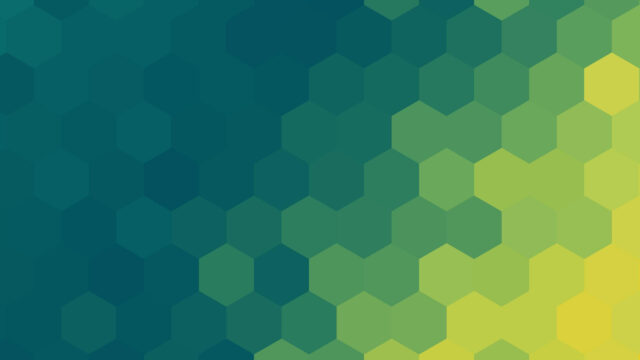 Minimalist Green and Yellow Hexagon Geometric Desktop Wallpaper