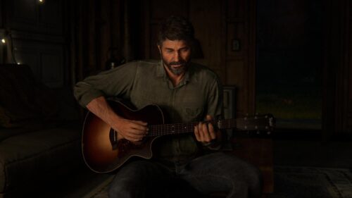 Joel Miller Playing Guitar The Last of Us Part II 4K PC Wallpaper
