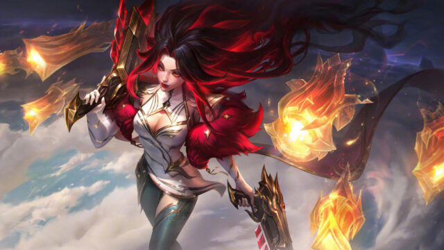 Stunning Fantasy Warrior Woman with Dual Pistols and Fire Magic PC Wallpaper