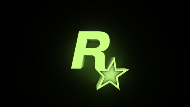 Minimalist Rockstar Games Neon Green Logo 4K PC Wallpaper