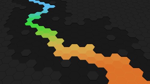 Abstract Colorful Hexagon Gradient Path 4K PC Wallpaper