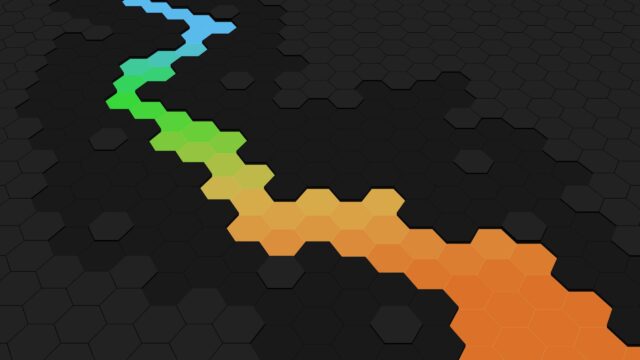 Abstract Colorful Hexagon Gradient Path 4K PC Wallpaper