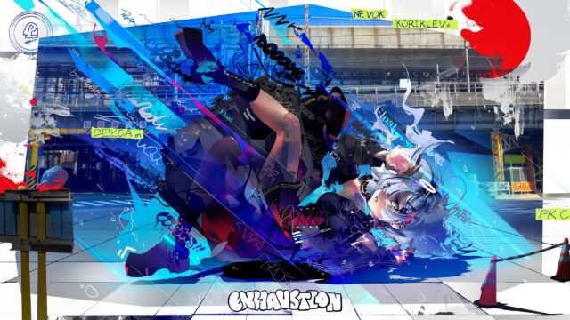 Anime Girl Urban Street Style Glitch Art Aesthetic PC Wallpaper