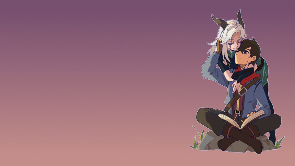 Callum and Rayla The Dragon Prince Romantic Illustration PC Wallpaper