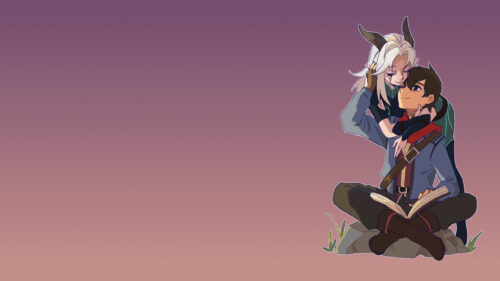 Callum and Rayla The Dragon Prince Romantic Illustration PC Wallpaper