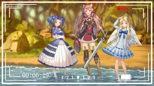 Anime Girls Standing in a River Fantasy Adventure 4K Wallpaper