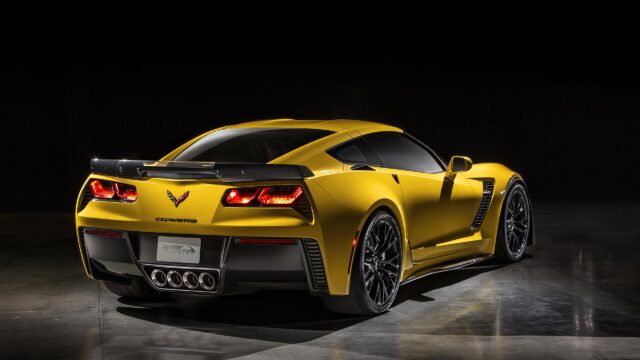 Stunning Yellow Chevrolet Corvette Z06 Rear View 4K PC Wallpaper