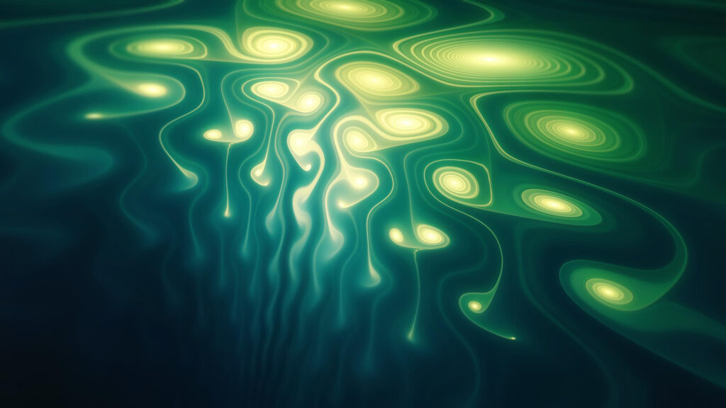 Ethereal Green Liquid Abstract Light Patterns 4K PC Wallpaper