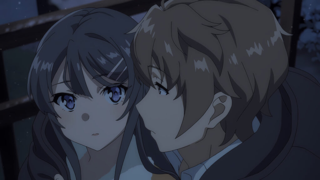 Mai Sakurajima and Sakuta Azusagawa Romantic Anime Moment PC Wallpaper