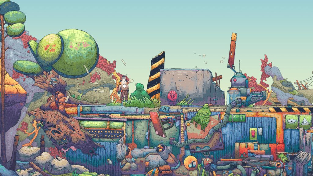 Surreal Post Apocalyptic Pixel Art Landscape PC Wallpaper