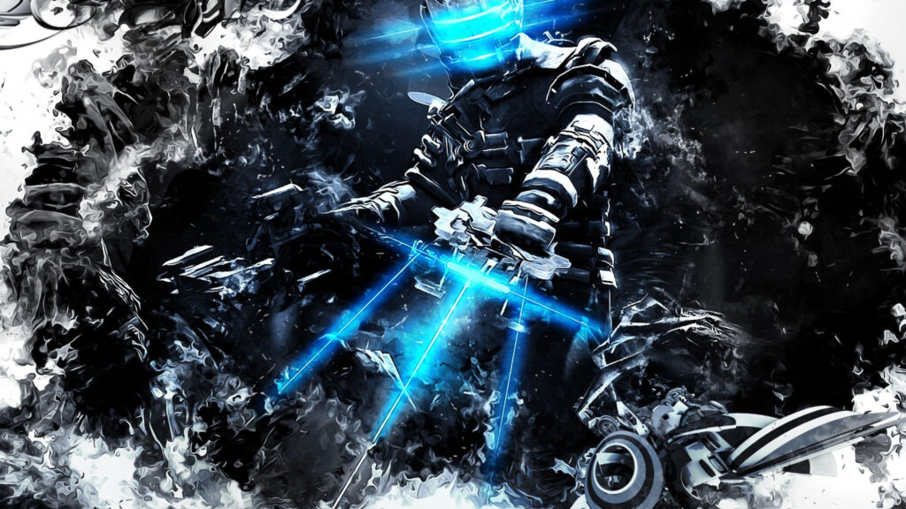 Futuristic Armored Soldier Sci-Fi Combat Desktop Wallpaper