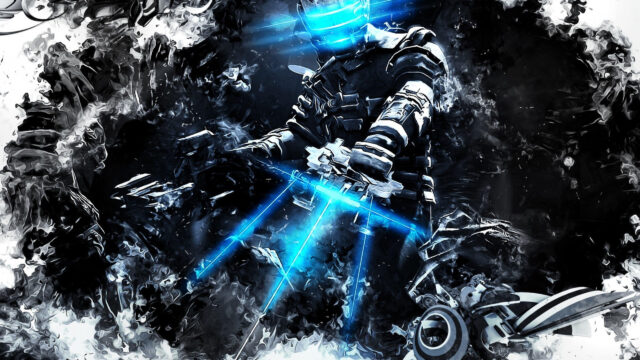 Futuristic Armored Soldier Sci-Fi Combat Desktop Wallpaper