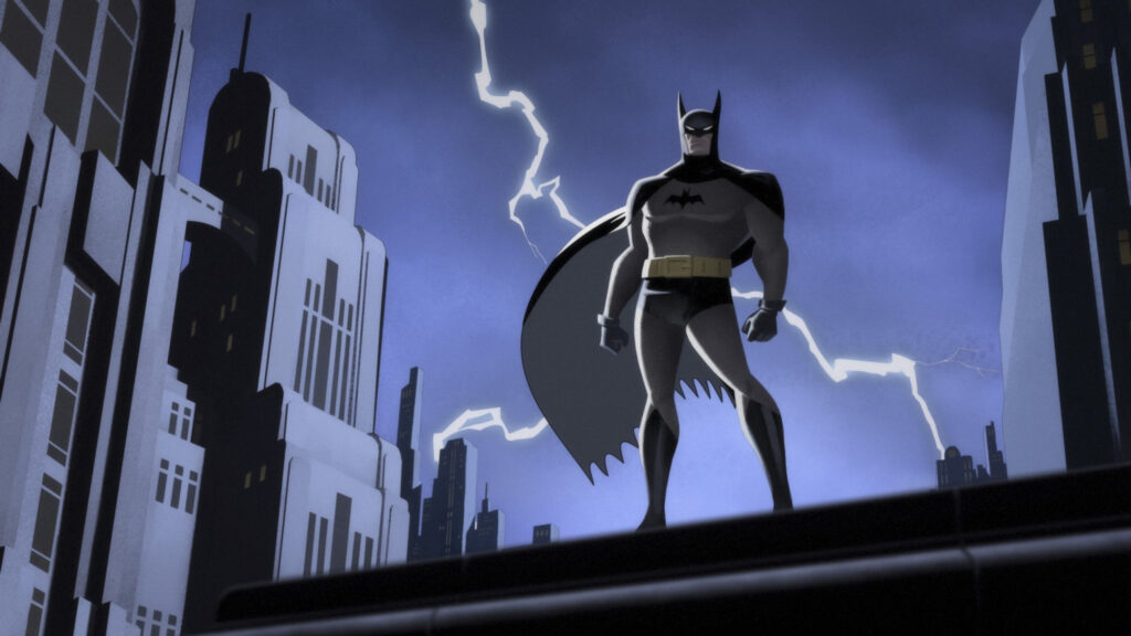 Batman Dark Deco City Skyline 4K Desktop Wallpaper