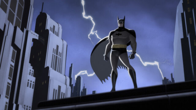 Batman Dark Deco City Skyline 4K Desktop Wallpaper