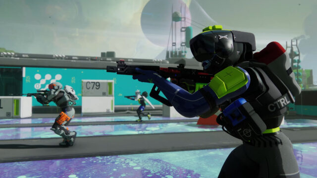 Futuristic Sci-Fi Soldier Combat Scene 4K Desktop Wallpaper