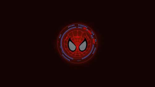 Minimalist Spider-Man HUD Cyberpunk Style Desktop Wallpaper