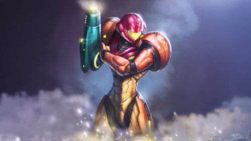 Samus Aran Varia Suit Battle Ready Desktop Wallpaper
