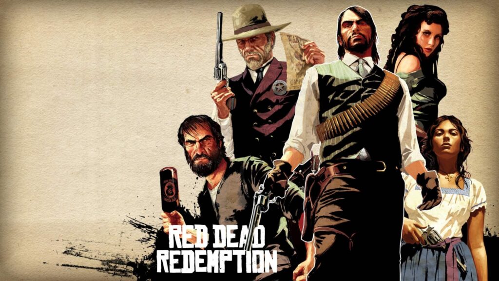 Red Dead Redemption Characters Group Art Desktop Wallpaper