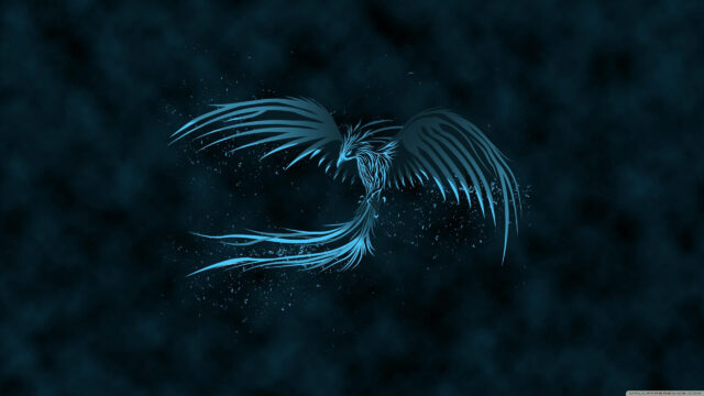 Abstract Blue Phoenix Fire Bird Art 4K Desktop Wallpaper