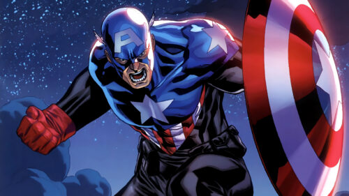 Dynamic Captain America Charging Forward 4K Desktop Wallpaper