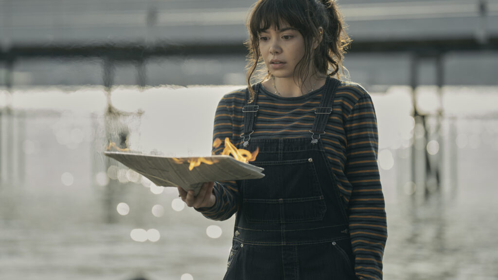 Auli'i Cravalho Burning Book Cinematic 4K Desktop Wallpaper