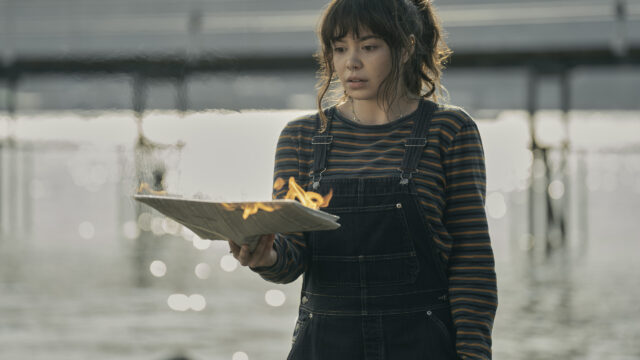 Auli'i Cravalho Burning Book Cinematic 4K Desktop Wallpaper