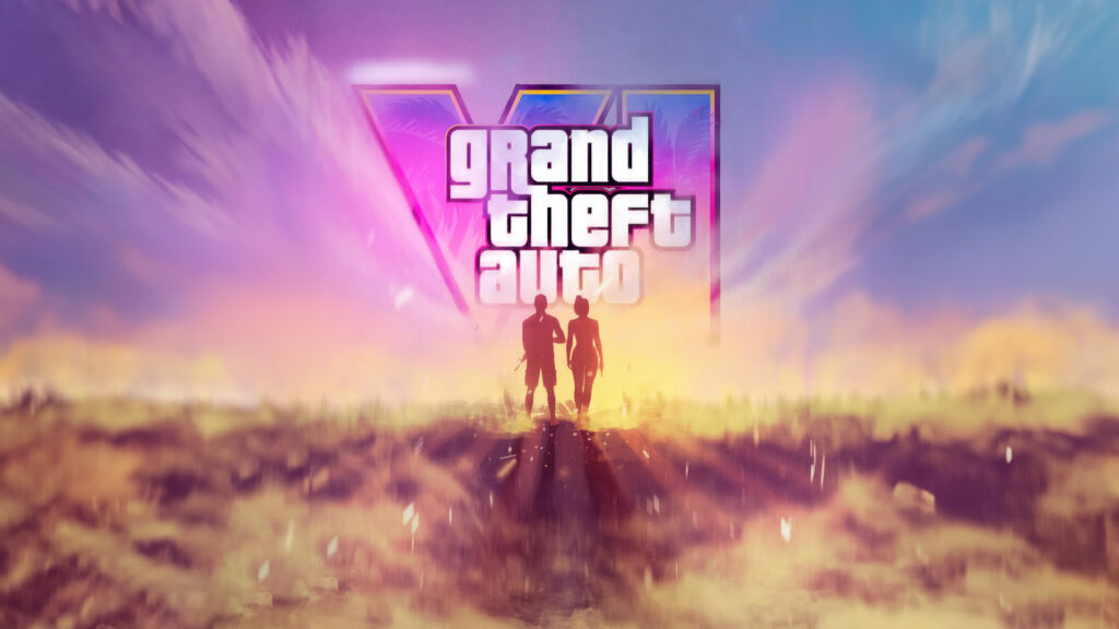 Grand Theft Auto VI Stylized Sunset Silhouette Desktop Wallpaper