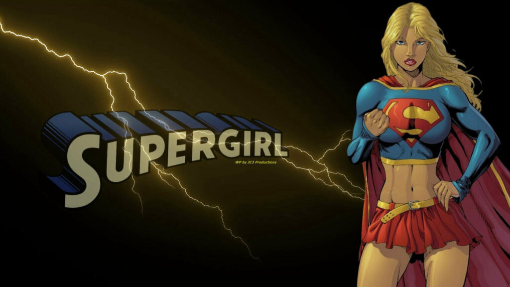DC Comics Supergirl Heroic Pose Comic Art Desktop Wallpaper