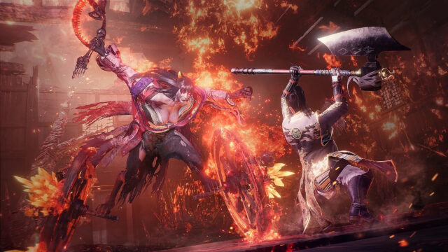 Action-Packed Kasha Boss Battle Nioh 2 Desktop Wallpaper